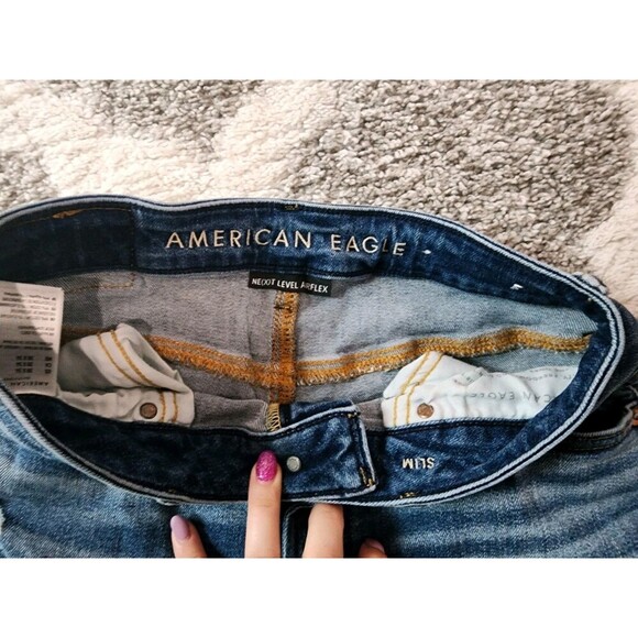 American Eagle Men's 30x34 AE Next Level Airflex Slim Distressed Jeans - Picture 4 of 7